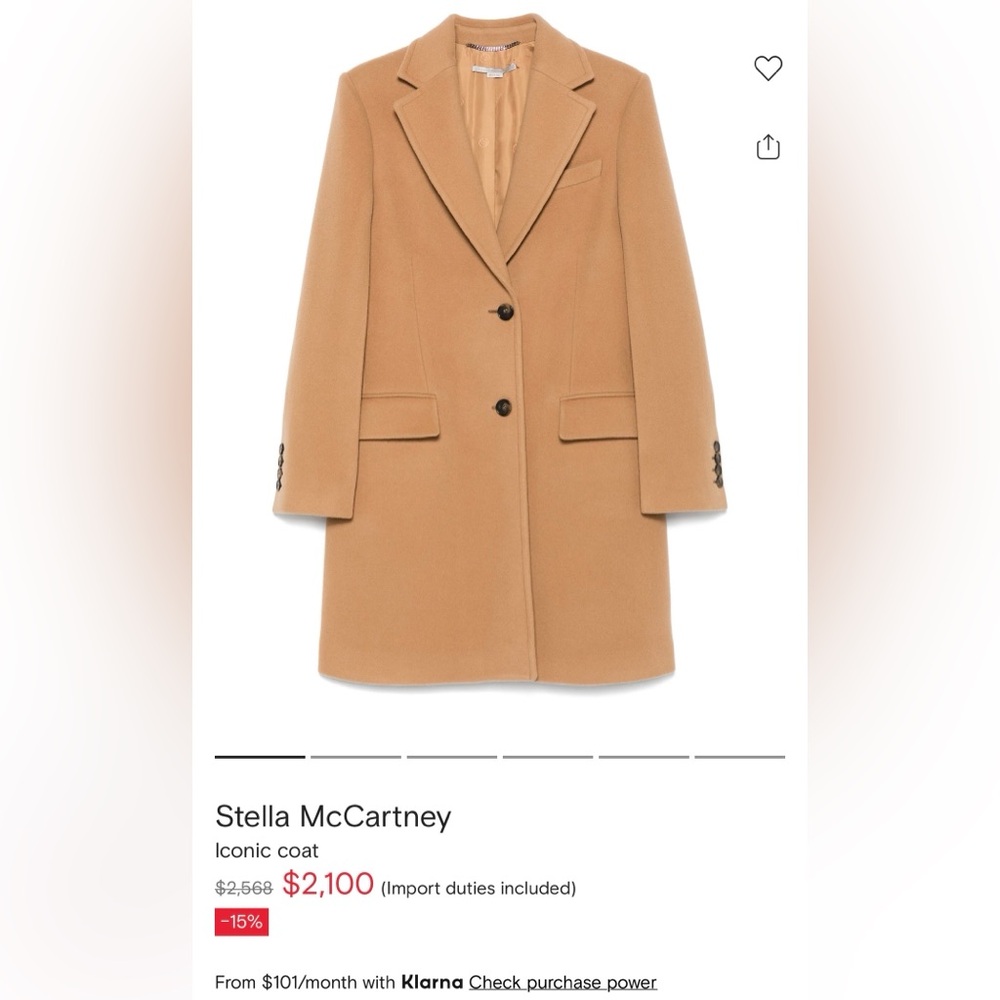 Stella McCartney Iconic Coat NEW!